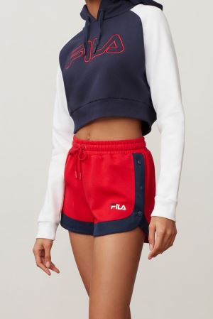 FILA Danita Side Snap Shorts Red,Womens Clothing | CA.ZXVPJM302